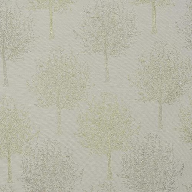 Pale olive abstract fabric swatch with large mottled leaf-like shapes