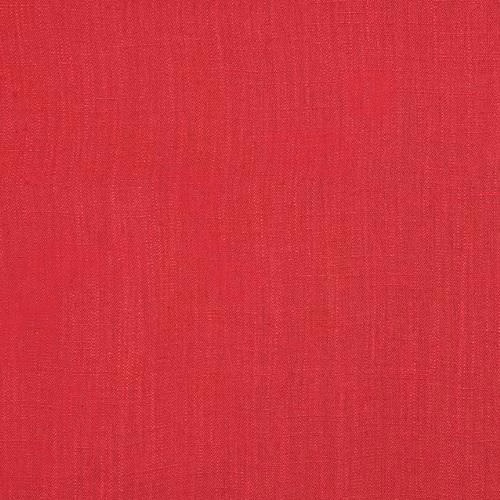 Bright coral pink plain woven fabric with fine linen texture