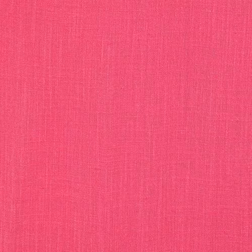 Bright raspberry pink plain woven fabric with fine linen texture
