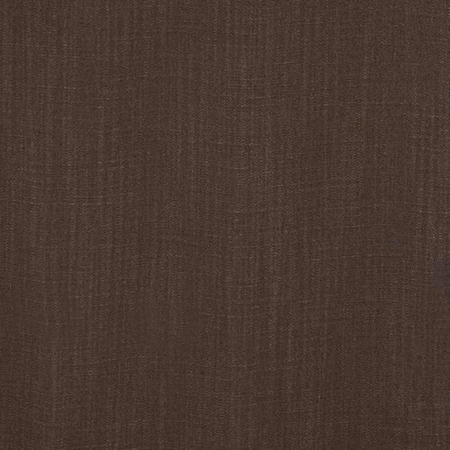 Deep truffle-brown plain woven fabric with a fine linen slub texture