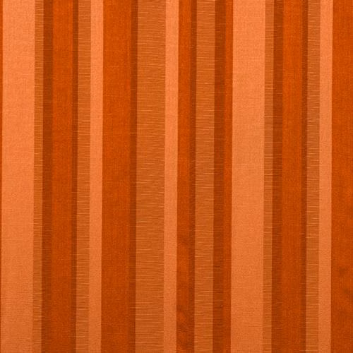 Vertical spice-orange striped fabric swatch with warm terracotta and copper bands