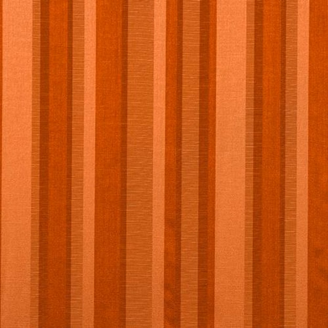 Vertical spice-orange striped fabric swatch with warm terracotta and copper bands