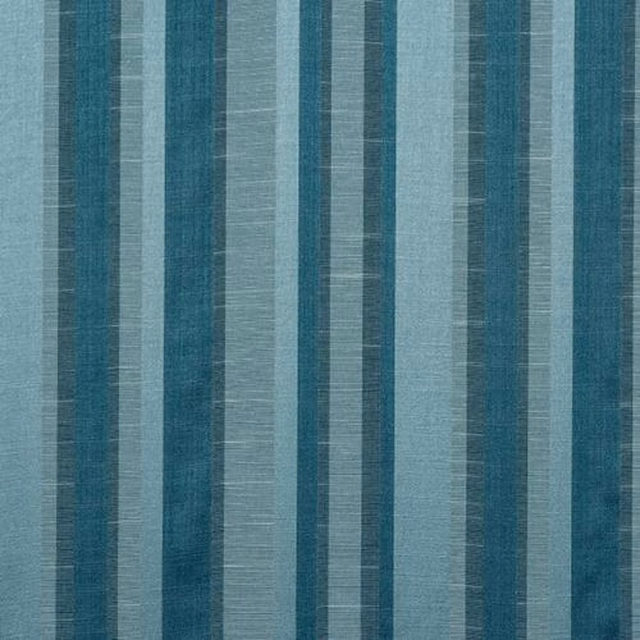 Vertical teal, aqua and pale blue stripes on a woven fabric swatch