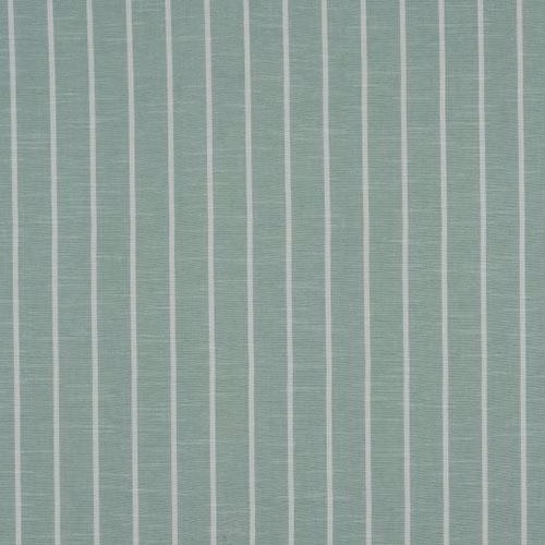 Duck egg green striped fabric with fine off-white vertical bands