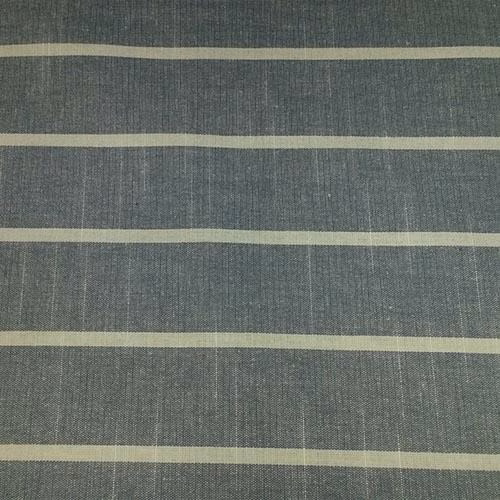 Muted ochre-brown striped fabric with pale horizontal bands and fine woven texture
