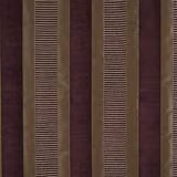 Striped aubergine fabric swatch with plum and olive-brown bands