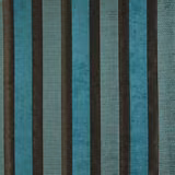 Vertical azure teal and dark brown striped fabric with fine woven texture