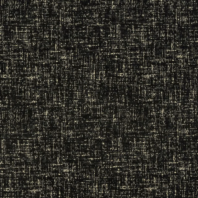 Dark onyx textured woven fabric with fine gold speckling and crosshatch effect