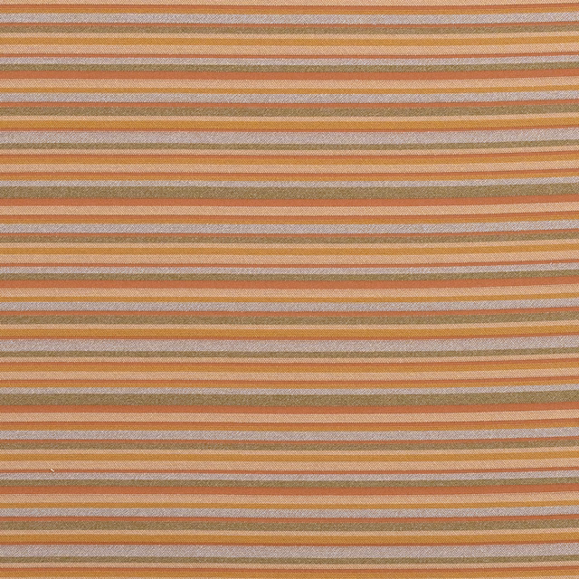 Horizontal striped fabric swatch in copper, tan, blush and muted olive tones