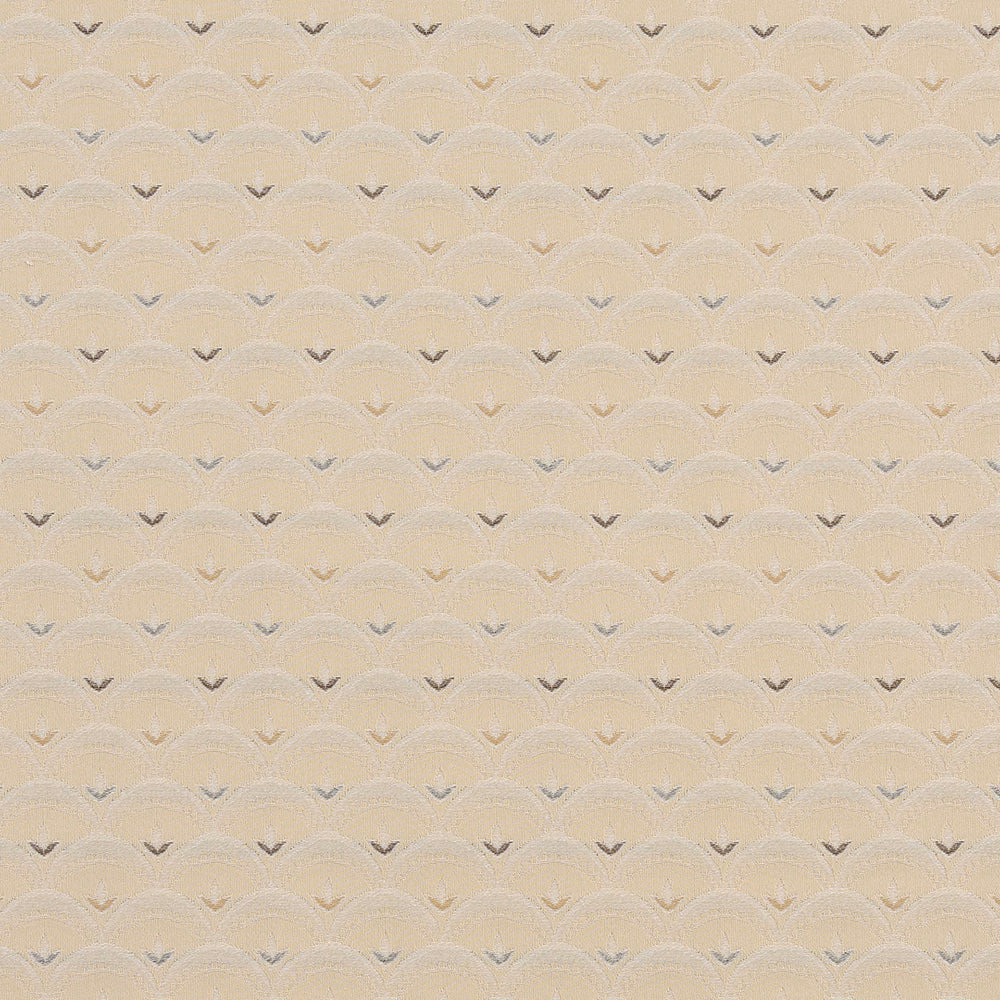 Warm cream textured fabric with tiny taupe chevron motif