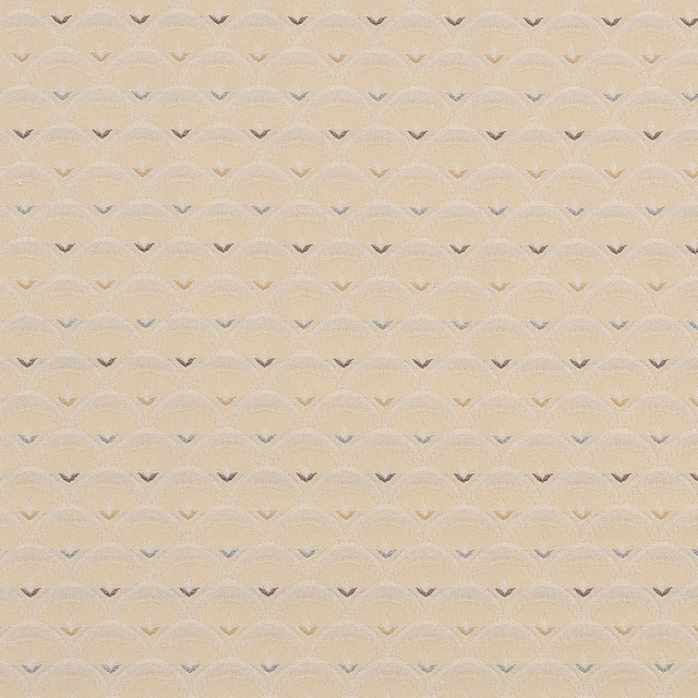 Warm cream textured fabric with tiny taupe chevron motif