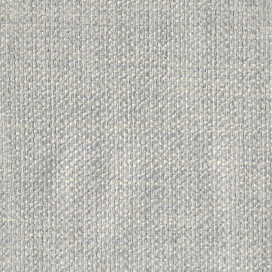 Close-up of pale duckegg blue woven fabric with a fine nubby texture