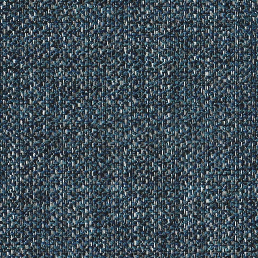 Close-up of midnight blue textured woven fabric with teal flecks