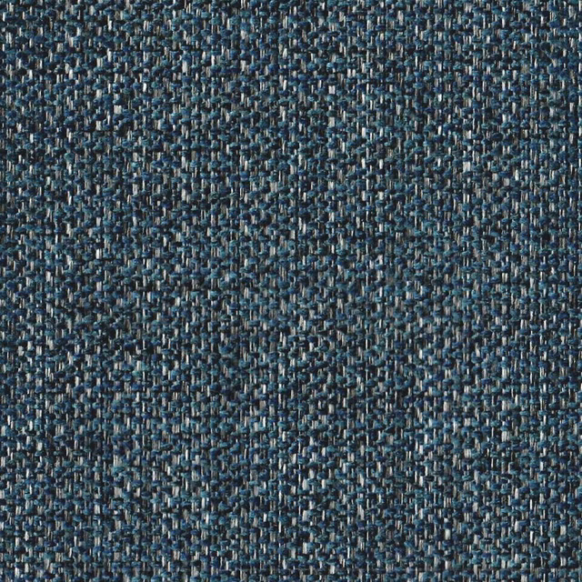 Close-up of midnight blue textured woven fabric with teal flecks
