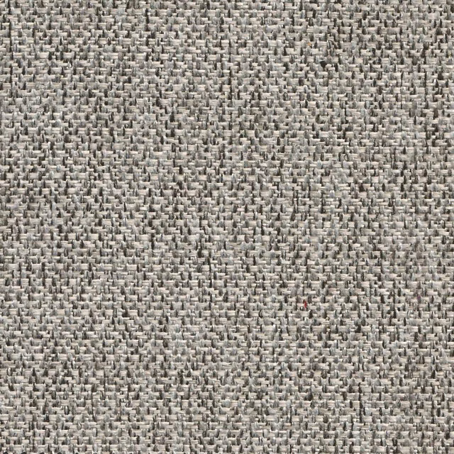Close-up of soft pewter grey woven fabric with a fine, textured basket-style surface.
