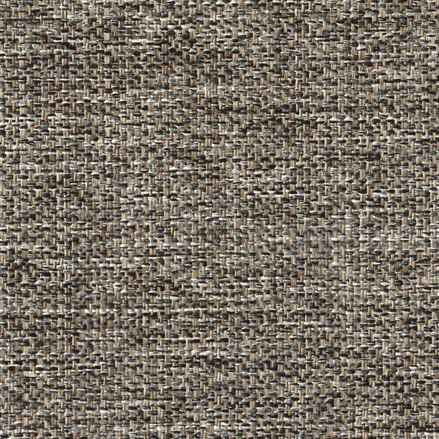 Close-up of a smoky taupe grey textured woven fabric with speckled yarns