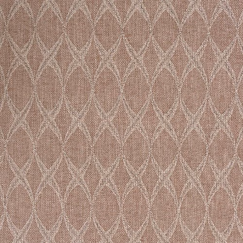 Blush pink woven fabric with pale elongated oval lattice pattern