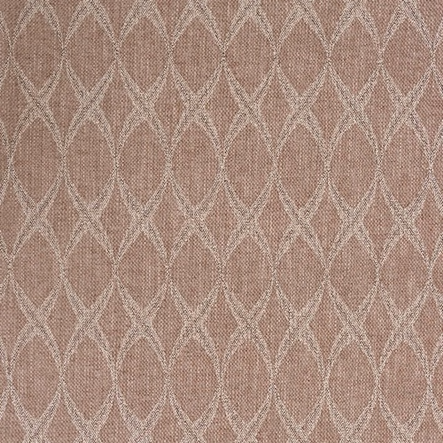 Blush pink woven fabric with pale elongated oval lattice pattern