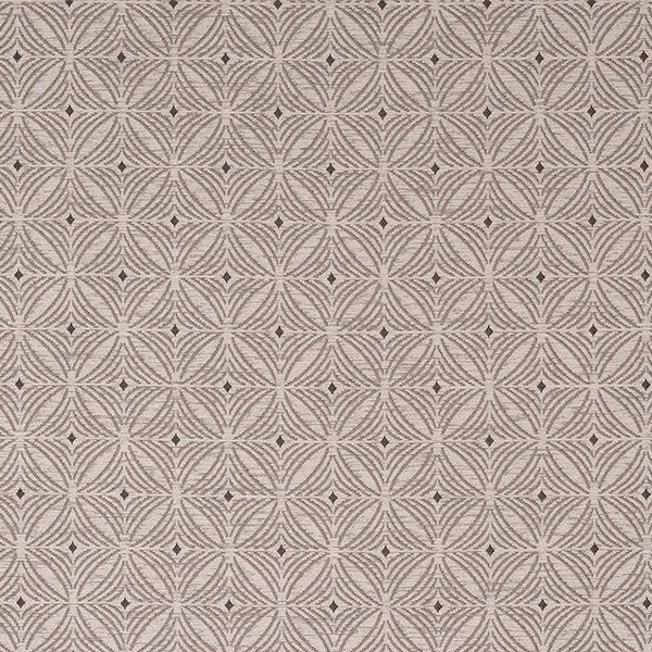 Warm beige taupe geometric weave with small dark dot accents and fine tonal stripes