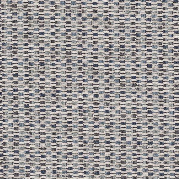 Close-up of a small woven fabric in ash blue, grey and cream