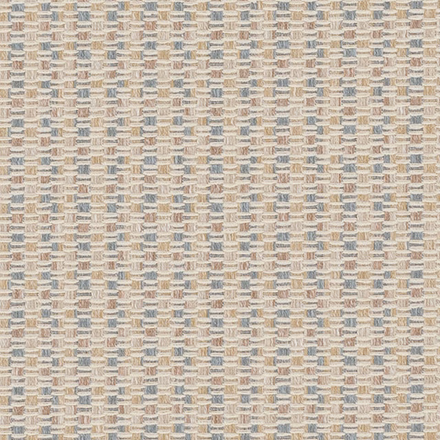 Close-up of Fairhaven Natural woven fabric in warm beige and blue-grey tones