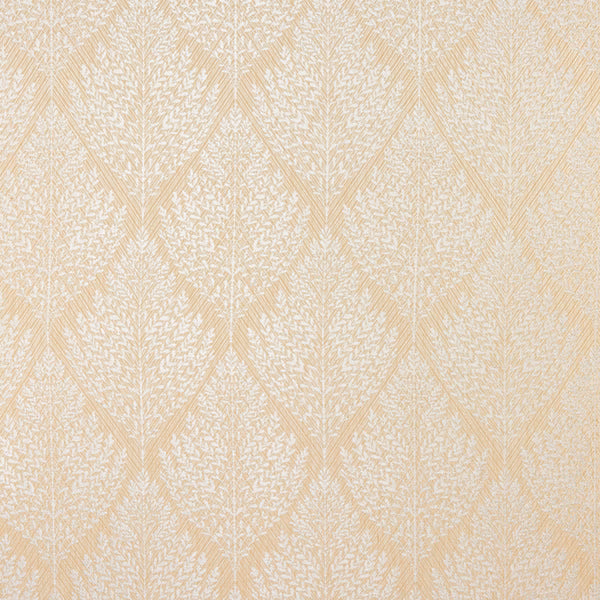 Pale cream diamond leaf woven fabric swatch with ivory pattern detail