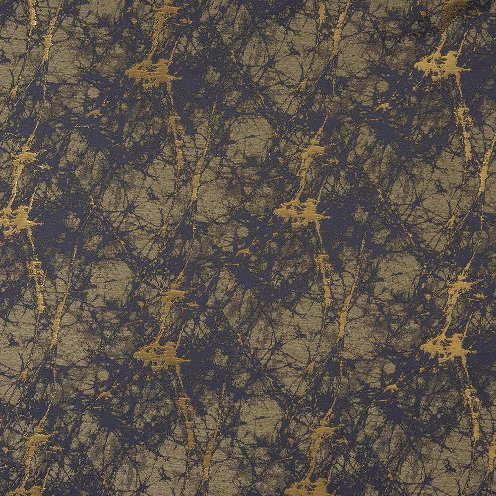 Dark amethyst abstract woven fabric with gold metallic streaks