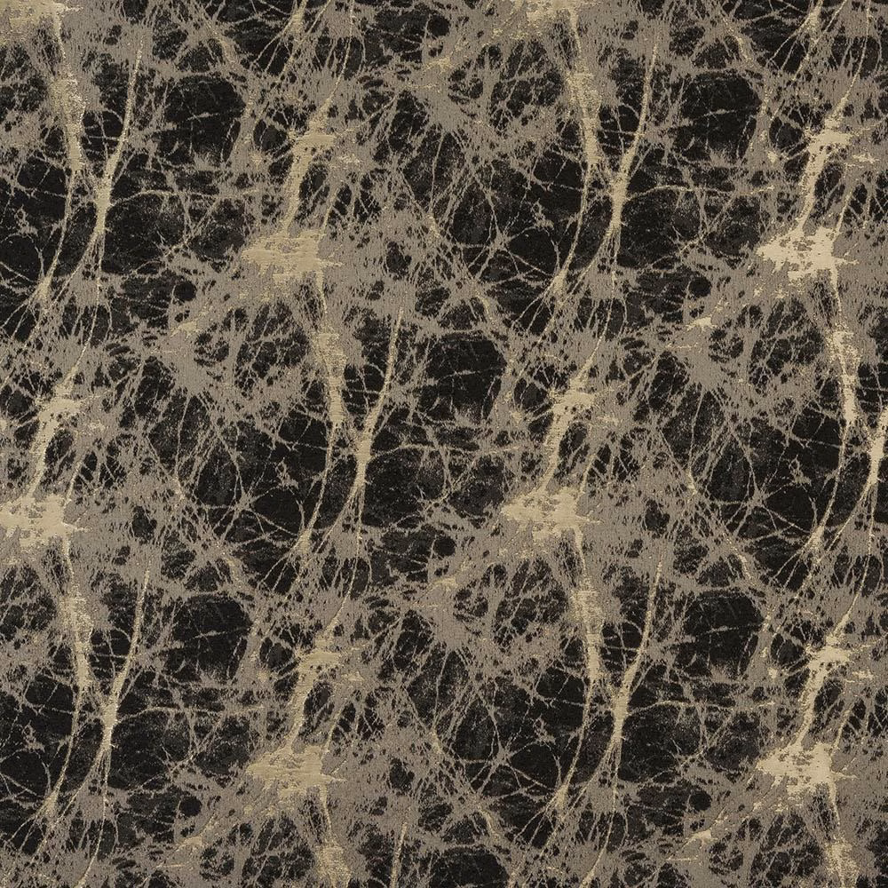 Charcoal abstract fabric with pale taupe metallic scratch lines