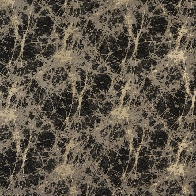Charcoal abstract fabric with pale taupe metallic scratch lines