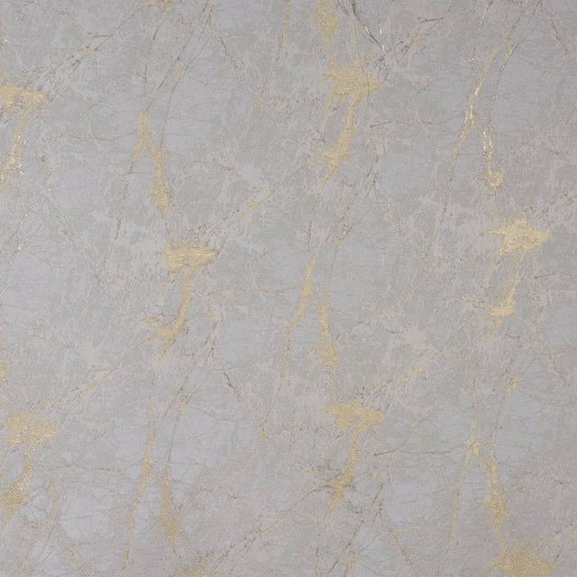 Pale grey abstract fabric swatch with fine gold shimmer and crackled texture