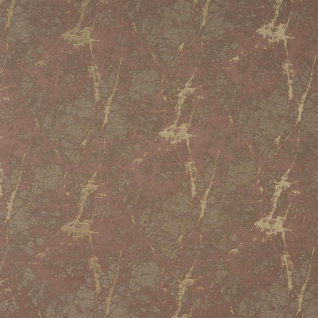 Dusty rose-gold abstract woven fabric with metallic crackle lines