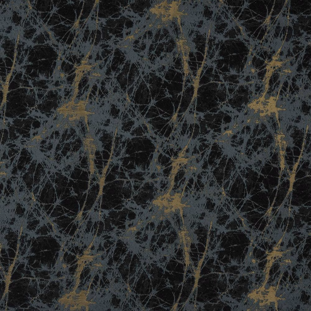 Dark teal abstract fabric with gold flecks and fine metallic thread detail