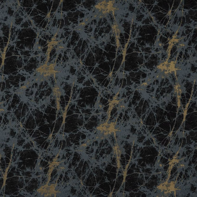 Dark teal abstract fabric with gold flecks and fine metallic thread detail