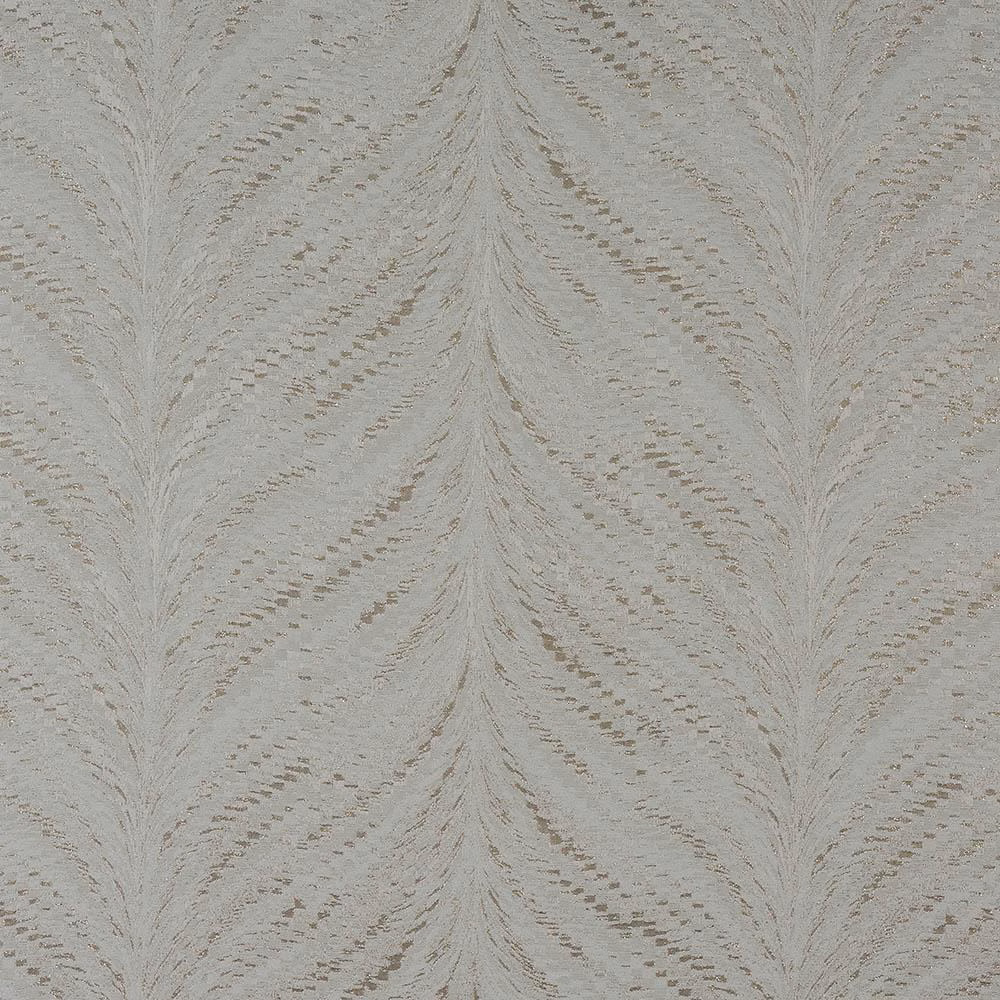 Pale ivory taupe woven fabric with feathered chevron pattern and subtle shimmer