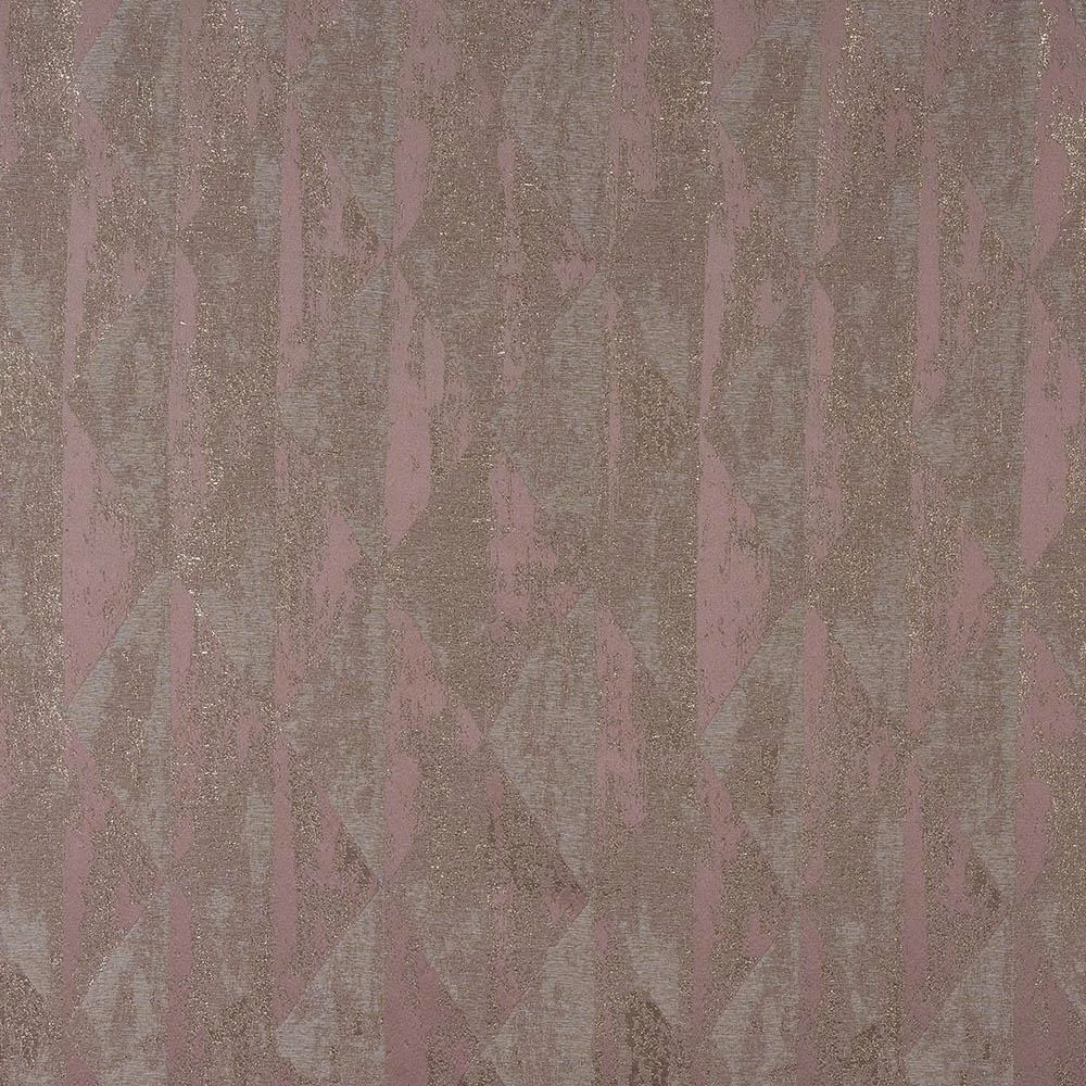 Dusty rose-gold geometric woven fabric with a soft metallic shimmer
