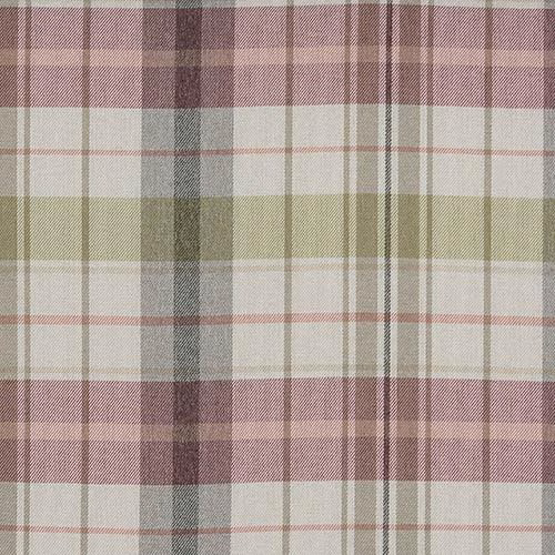 Large pistachio, cream and mauve check woven fabric swatch