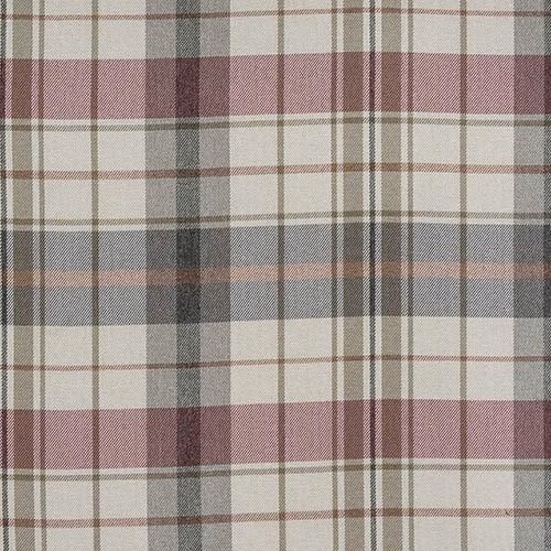 Muted mauve and grey plaid swatch with olive pinstripes
