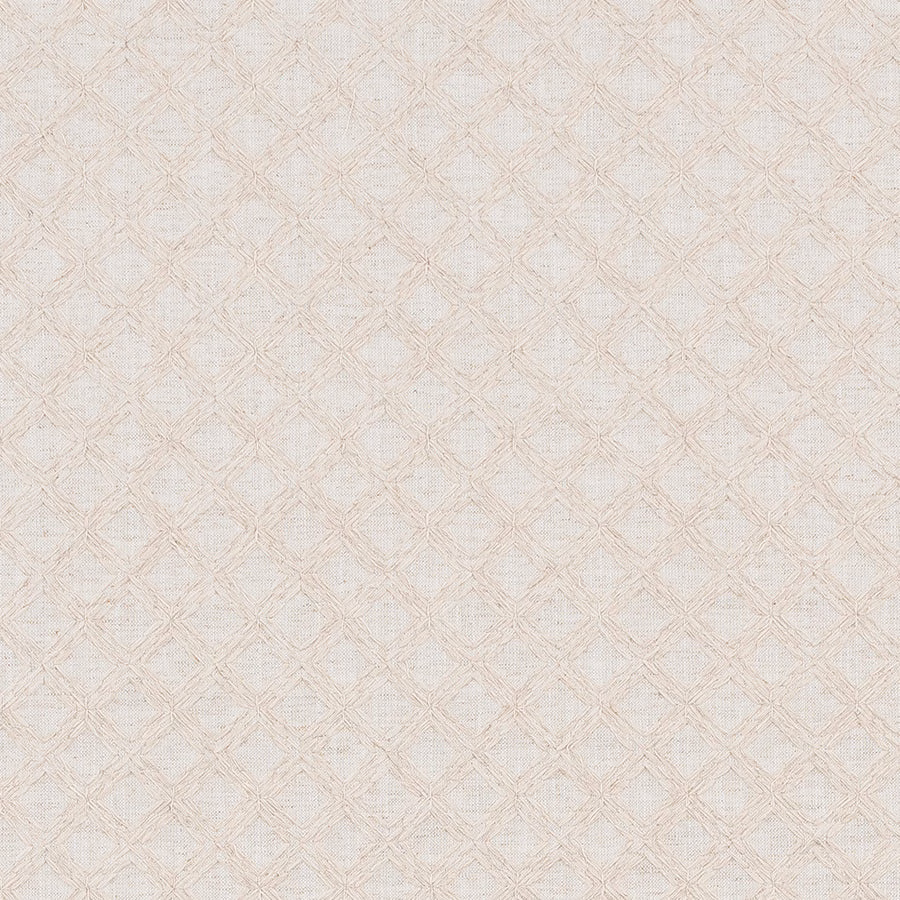 Pale cream woven fabric with small diamond lattice texture