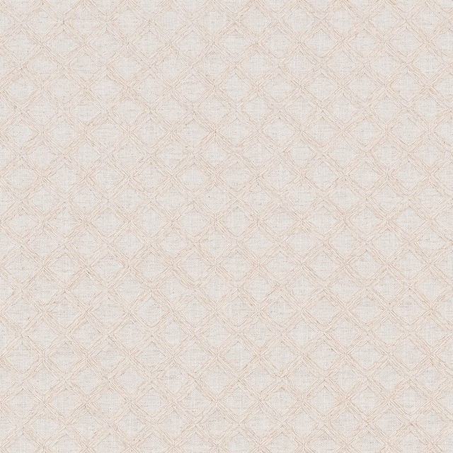 Pale cream woven fabric with small diamond lattice texture