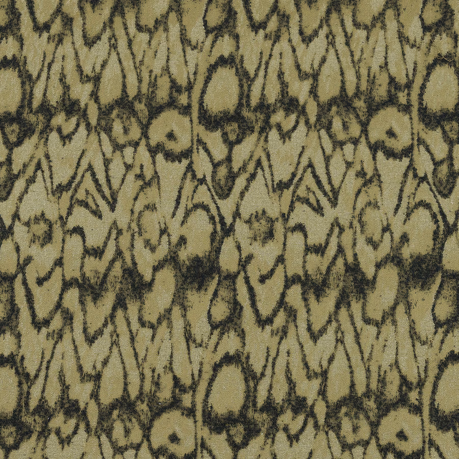 Muted jade fabric with dark abstract looping line pattern