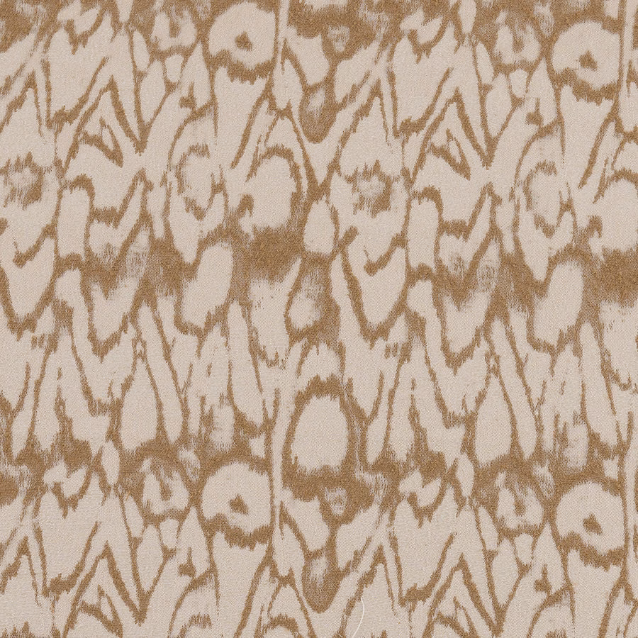 Cream and warm beige fabric swatch with an irregular zigzag woven pattern