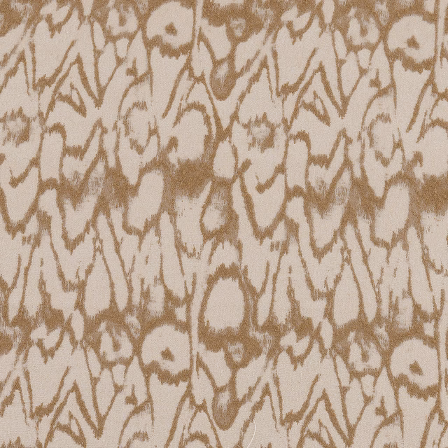 Cream and warm beige fabric swatch with an irregular zigzag woven pattern