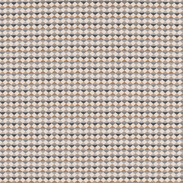 Small geometric diamond weave in muted ochre, grey, ivory and stone
