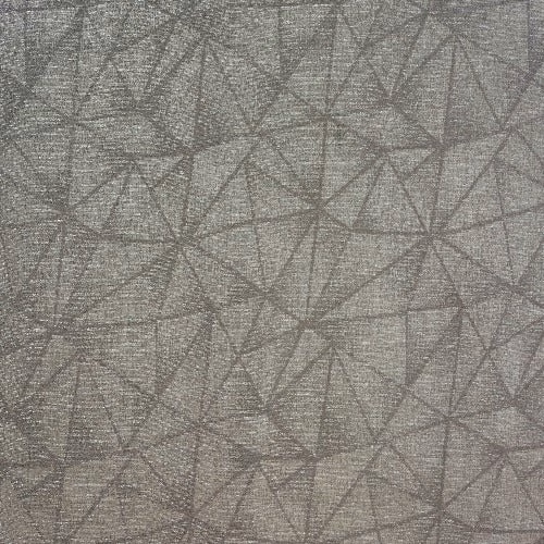 Soft stone-grey geometric fabric with fine triangular linework and a subtle textured weave