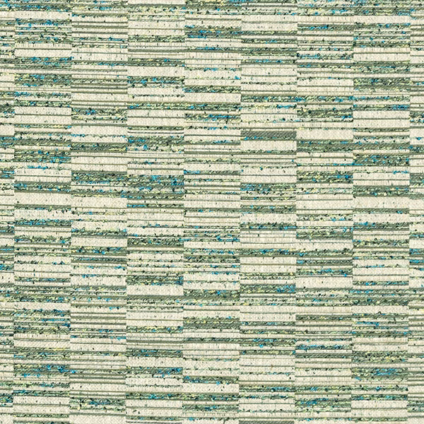 Textured jade and cream striped weave with teal flecks