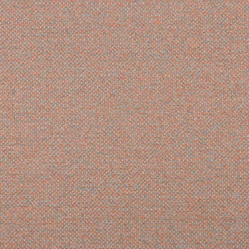 Fine coral and citrus-speckled fabric with a tightly textured woven surface