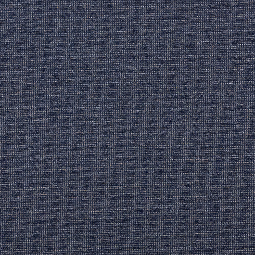 Deep indigo blue textured woven fabric with fine heathered speckling