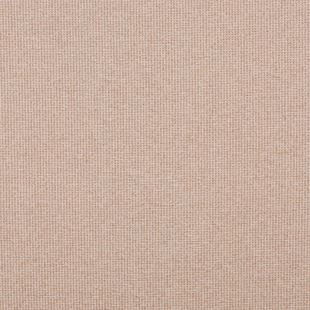 Close-up of soft sandy beige woven fabric with fine grid texture