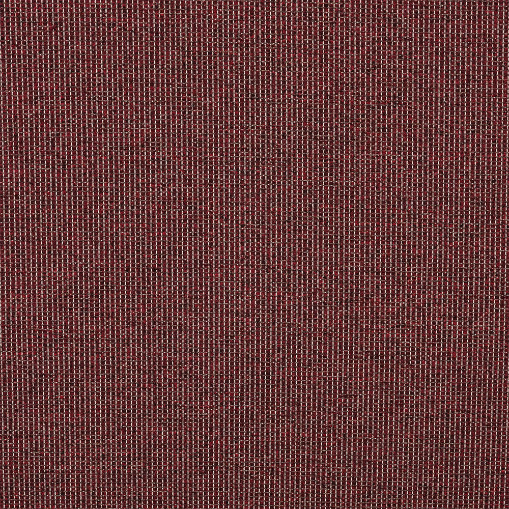 Deep oxblood red woven fabric with a fine grid texture