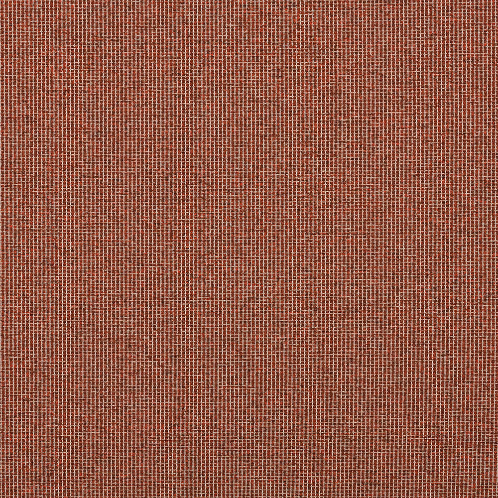 Close-up of a warm terracotta woven fabric with fine grid texture